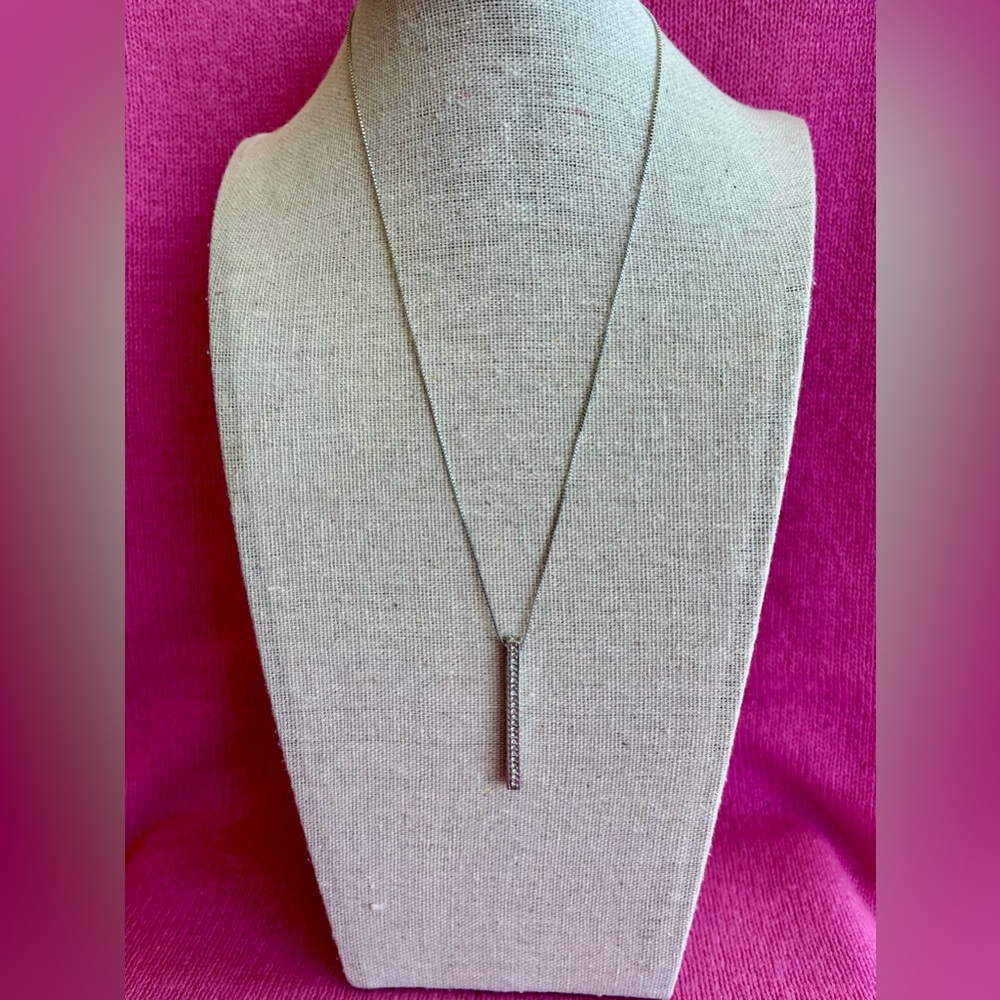 Bar Pendant Necklace - Silver plated chain - Picture 2 of 16